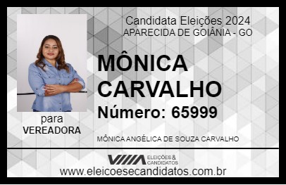 Candidato MÔNICA CARVALHO 2024 - APARECIDA DE GOIÂNIA - Eleições