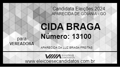 Candidato CIDA BRAGA 2024 - APARECIDA DE GOIÂNIA - Eleições