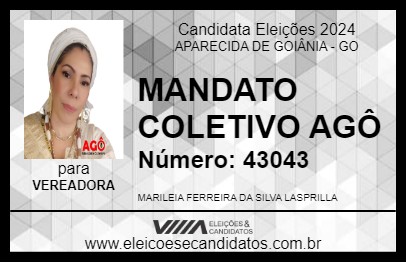 Candidato MARILEIA LASPRILLA-MANDATO AGÔ 2024 - APARECIDA DE GOIÂNIA - Eleições