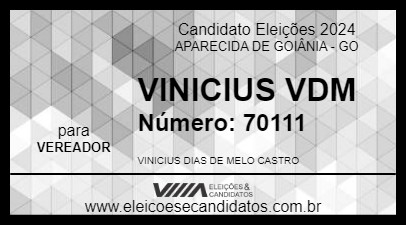 Candidato VINICIUS VDM 2024 - APARECIDA DE GOIÂNIA - Eleições