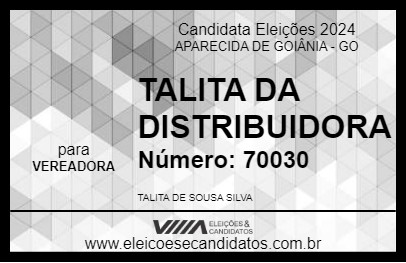 Candidato TALITA DA DISTRIBUIDORA 2024 - APARECIDA DE GOIÂNIA - Eleições