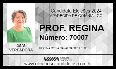 Candidato PROF. REGINA 2024 - APARECIDA DE GOIÂNIA - Eleições