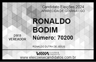 Candidato RONALDO BODIM 2024 - APARECIDA DE GOIÂNIA - Eleições