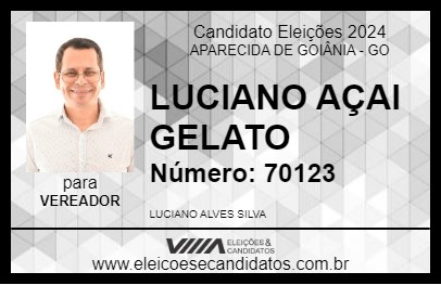 Candidato LUCIANO AÇAI GELATO 2024 - APARECIDA DE GOIÂNIA - Eleições