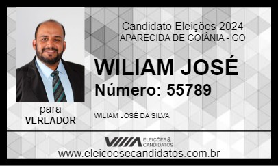 Candidato WILIAM JOSÉ 2024 - APARECIDA DE GOIÂNIA - Eleições