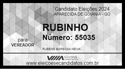 Candidato RUBINHO 2024 - APARECIDA DE GOIÂNIA - Eleições