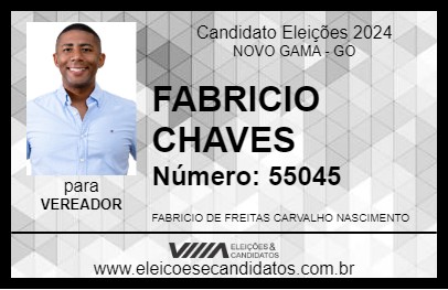 Candidato FABRICIO CHAVES 2024 - NOVO GAMA - Eleições