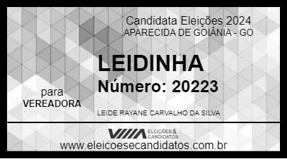 Candidato LEIDINHA 2024 - APARECIDA DE GOIÂNIA - Eleições