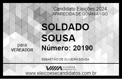 Candidato SOLDADO SOUSA 2024 - APARECIDA DE GOIÂNIA - Eleições