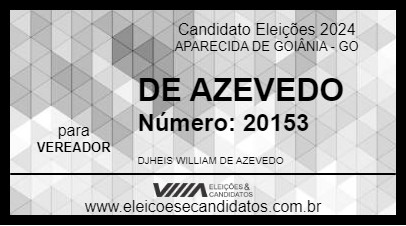 Candidato DE AZEVEDO 2024 - APARECIDA DE GOIÂNIA - Eleições