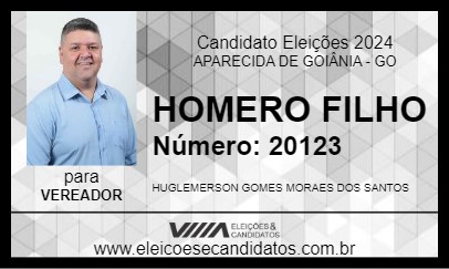 Candidato HOMERO FILHO 2024 - APARECIDA DE GOIÂNIA - Eleições