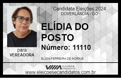 Candidato ELÍDIA DO POSTO 2024 - DOVERLÂNDIA - Eleições