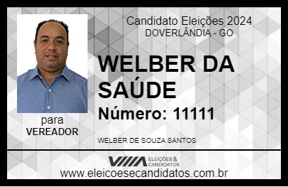 Candidato WELBER DA SAÚDE 2024 - DOVERLÂNDIA - Eleições