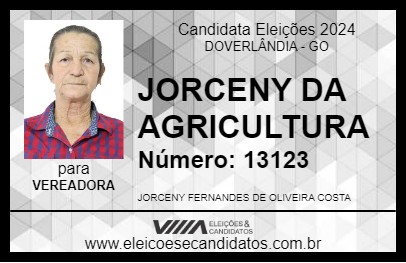 Candidato JORCENY DA AGRICULTURA 2024 - DOVERLÂNDIA - Eleições