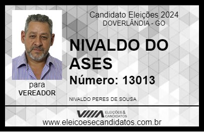 Candidato NIVALDO DO ASES 2024 - DOVERLÂNDIA - Eleições