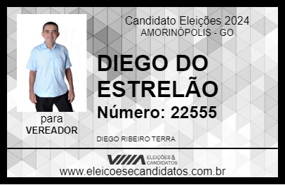 Candidato DIEGO DO ESTRELÃO 2024 - AMORINÓPOLIS - Eleições