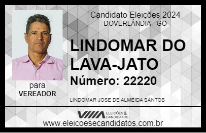 Candidato LINDOMAR DO LAVA-JATO 2024 - DOVERLÂNDIA - Eleições