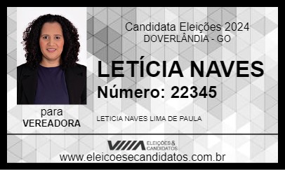 Candidato LETÍCIA NAVES 2024 - DOVERLÂNDIA - Eleições