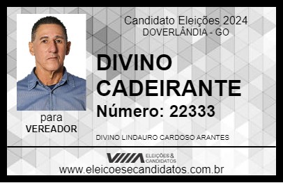 Candidato DIVINO CADEIRANTE 2024 - DOVERLÂNDIA - Eleições