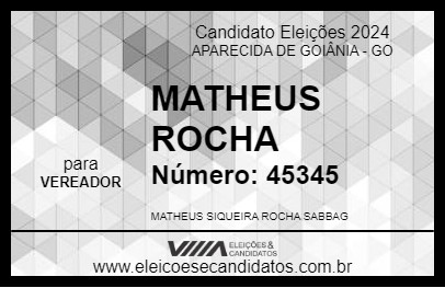 Candidato MATHEUS ROCHA 2024 - APARECIDA DE GOIÂNIA - Eleições