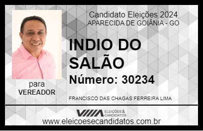 Candidato INDIO DO SALÃO 2024 - APARECIDA DE GOIÂNIA - Eleições