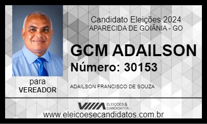 Candidato GCM ADAILSON 2024 - APARECIDA DE GOIÂNIA - Eleições