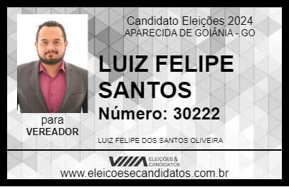 Candidato LUIZ FELIPE SANTOS 2024 - APARECIDA DE GOIÂNIA - Eleições