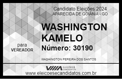 Candidato WASHINGTON KAMELO 2024 - APARECIDA DE GOIÂNIA - Eleições