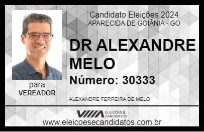 Candidato DR ALEXANDRE MELO 2024 - APARECIDA DE GOIÂNIA - Eleições