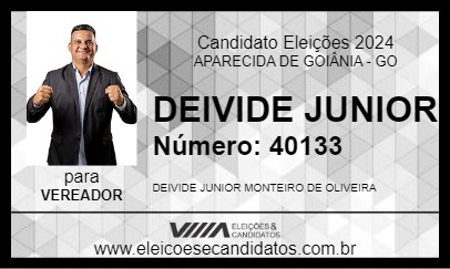 Candidato DEIVIDE JUNIOR 2024 - APARECIDA DE GOIÂNIA - Eleições