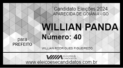 Candidato WILLIAN PANDA 2024 - APARECIDA DE GOIÂNIA - Eleições