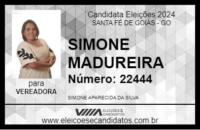 Candidato SIMONE MADUREIRA 2024 - SANTA FÉ DE GOIÁS - Eleições