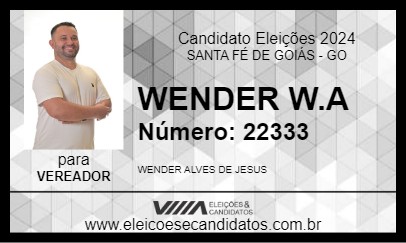 Candidato WENDER W.A 2024 - SANTA FÉ DE GOIÁS - Eleições