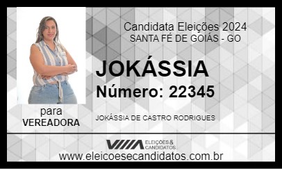 Candidato JOKÁSSIA 2024 - SANTA FÉ DE GOIÁS - Eleições