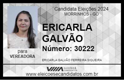 Candidato ERICARLA GALVÃO 2024 - MORRINHOS - Eleições