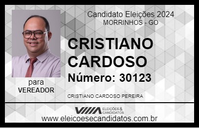 Candidato CRISTIANO CARDOSO 2024 - MORRINHOS - Eleições