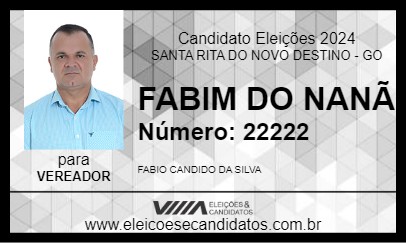 Candidato FABIM DO NANÃ 2024 - SANTA RITA DO NOVO DESTINO - Eleições