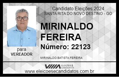 Candidato MIRINALDO FERREIRA 2024 - SANTA RITA DO NOVO DESTINO - Eleições