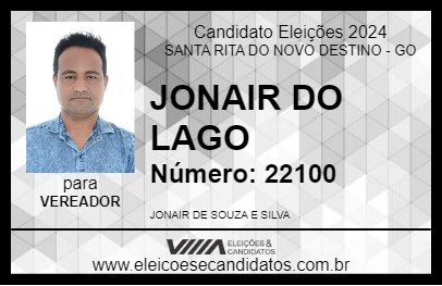 Candidato JONAIR DO LAGO 2024 - SANTA RITA DO NOVO DESTINO - Eleições