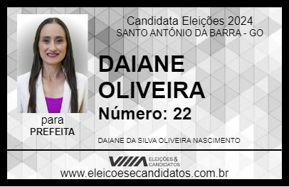 Candidato DAIANE OLIVEIRA 2024 - SANTO ANTÔNIO DA BARRA - Eleições