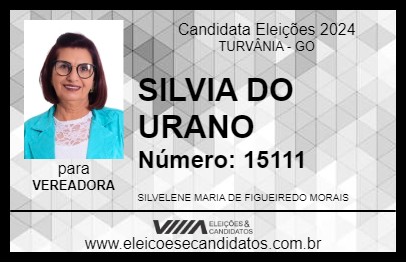 Candidato SILVIA DO URANO 2024 - TURVÂNIA - Eleições