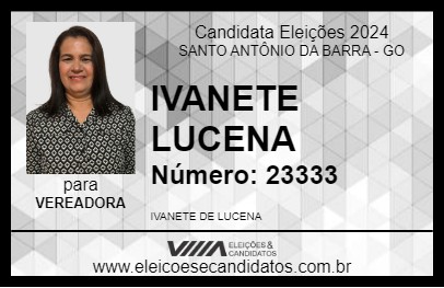 Candidato IVANETE LUCENA 2024 - SANTO ANTÔNIO DA BARRA - Eleições