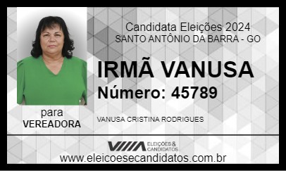 Candidato IRMÃ VANUSA 2024 - SANTO ANTÔNIO DA BARRA - Eleições