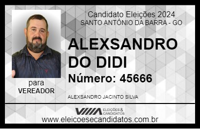 Candidato ALEXSANDRO DO DIDI 2024 - SANTO ANTÔNIO DA BARRA - Eleições