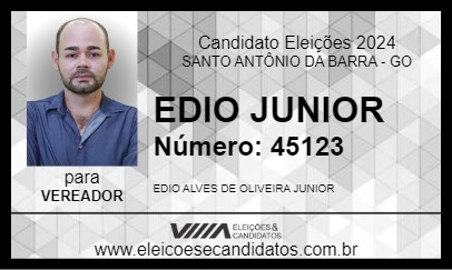 Candidato EDIO JUNIOR 2024 - SANTO ANTÔNIO DA BARRA - Eleições