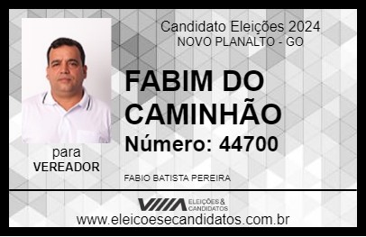 Candidato FABIM DO CAMINHÃO 2024 - NOVO PLANALTO - Eleições