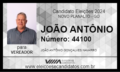 Candidato JOÃO ANTÔNIO DA AMBULÂNCIA 2024 - NOVO PLANALTO - Eleições