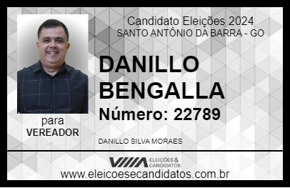 Candidato DANILLO BENGALLA 2024 - SANTO ANTÔNIO DA BARRA - Eleições