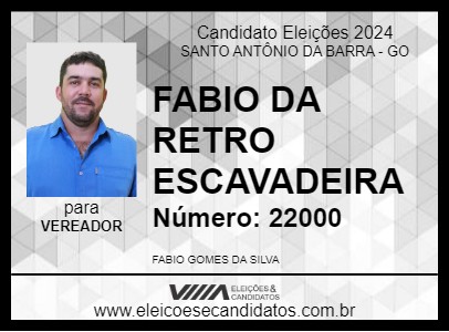 Candidato FABIO DA RETRO ESCAVADEIRA 2024 - SANTO ANTÔNIO DA BARRA - Eleições