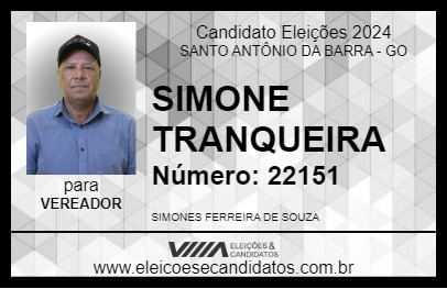 Candidato SIMONE TRANQUEIRA 2024 - SANTO ANTÔNIO DA BARRA - Eleições